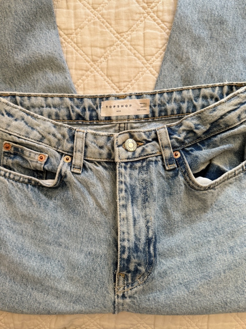 Topshop Light Blue Stonewash Mom Jeans